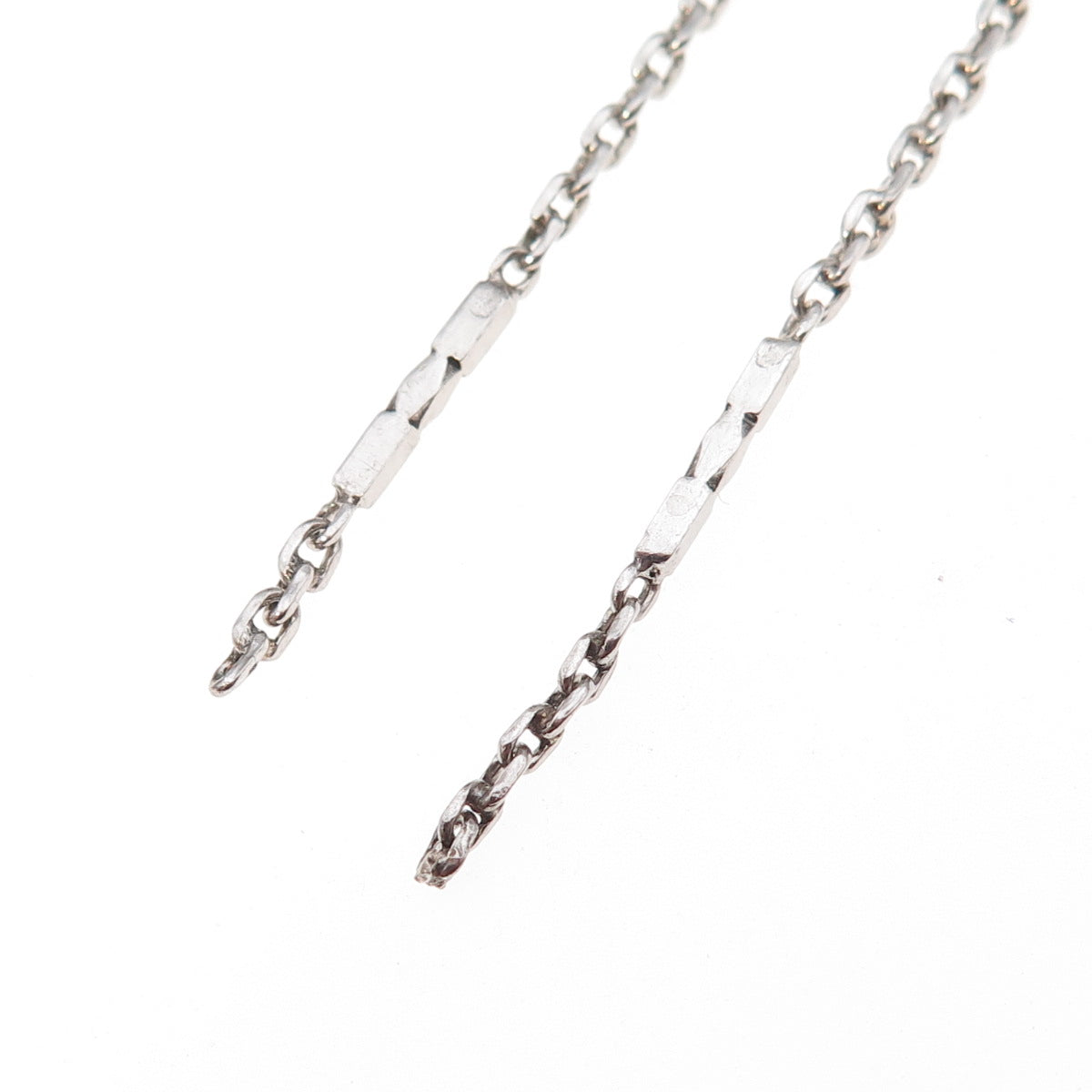 925 Sterling Silver Antique Art Deco Bar Cable Chain Necklace 14" (broken link)