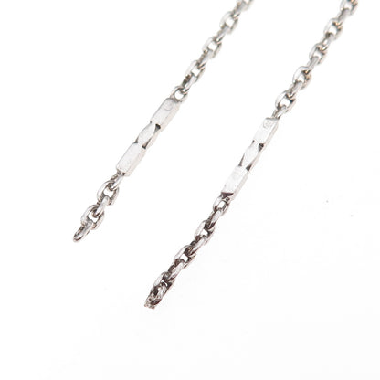 925 Sterling Silver Antique Art Deco Bar Cable Chain Necklace 14" (broken link)