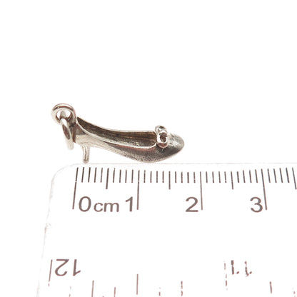 925 Sterling Silver Vintage High Heel Oxidized 3D Mini Charm Pendant