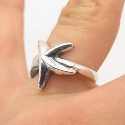 925 Sterling Silver Vintage Starfish Ring Size 7.5