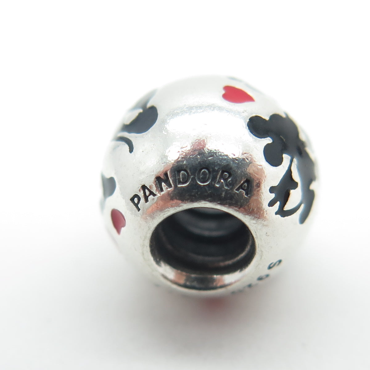 PANDORA 925 Sterling Silver Enamel Mickey & Minnie Mouse Disney Bead Charm