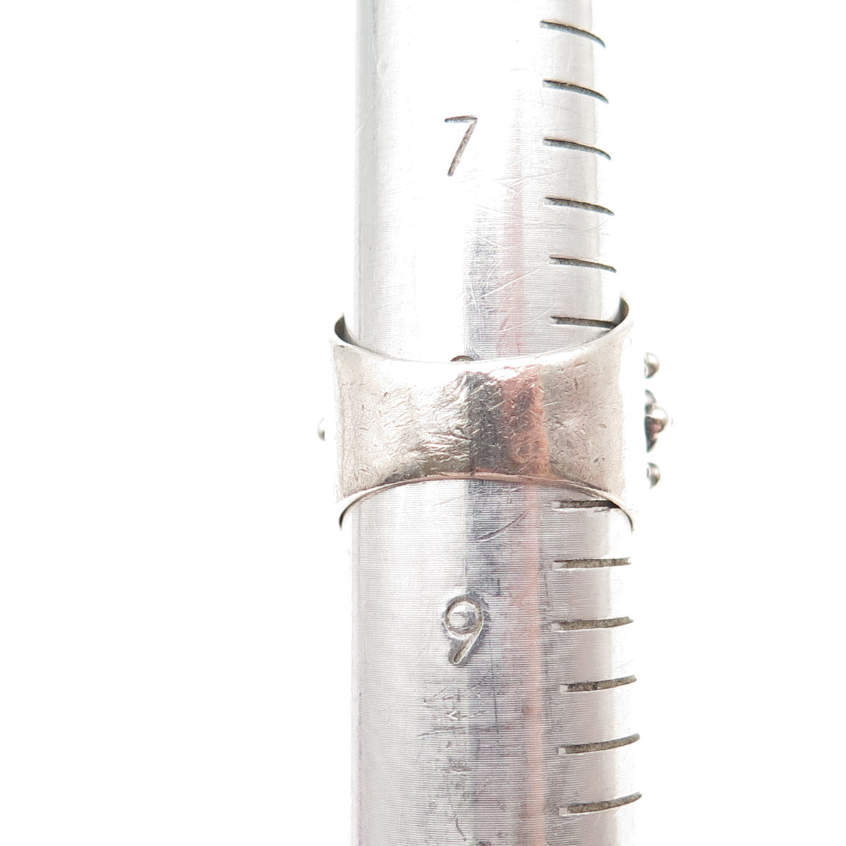 925 Sterling Silver Vintage Real Ruby Modernist Oxidized Ring Size 8.5