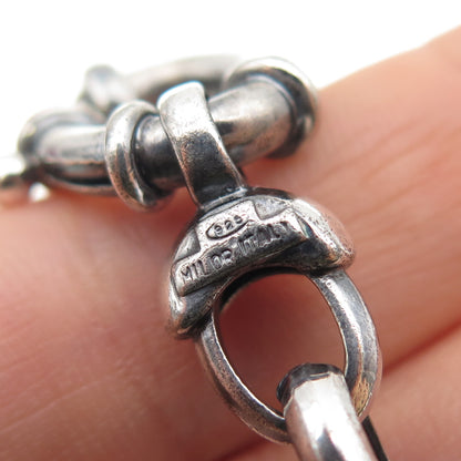 MILOR 925 Sterling Silver Vintage Italy Oval Link Oxidized Bracelet 7"