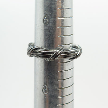 PETER THOMAS ROTH 925 Sterling Silver Black Rhodium Modernist Band Ring Size 7