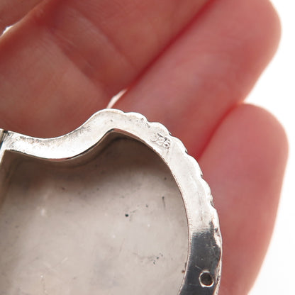 925 Sterling Silver Vintage Seashell Oxidized Pill / Snuff Box