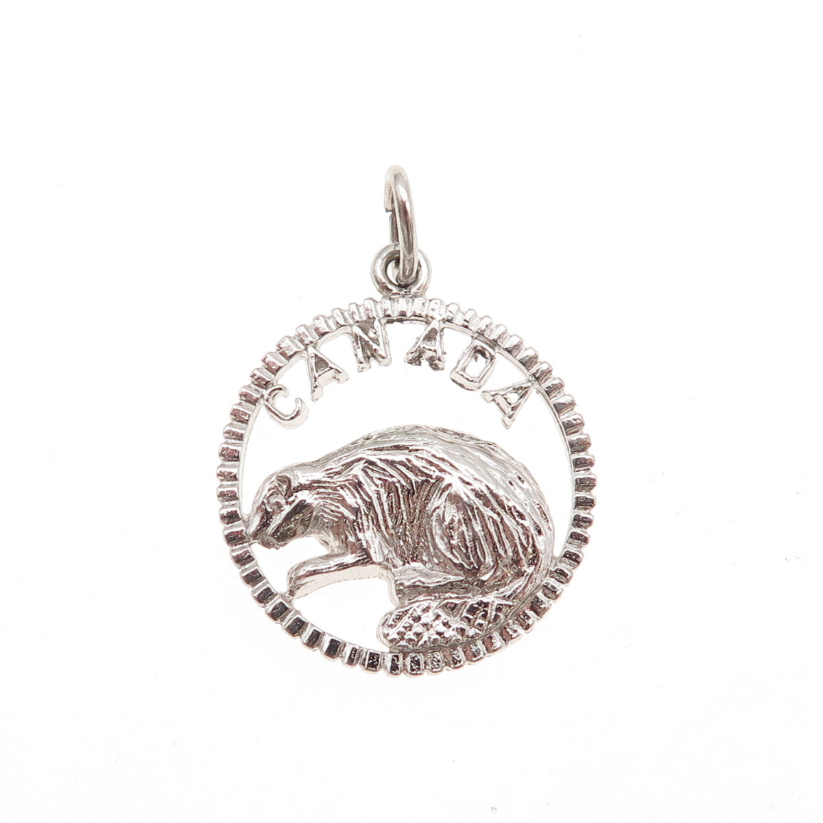 925 Sterling Silver Vintage Canada Beaver Mini Charm Pendant