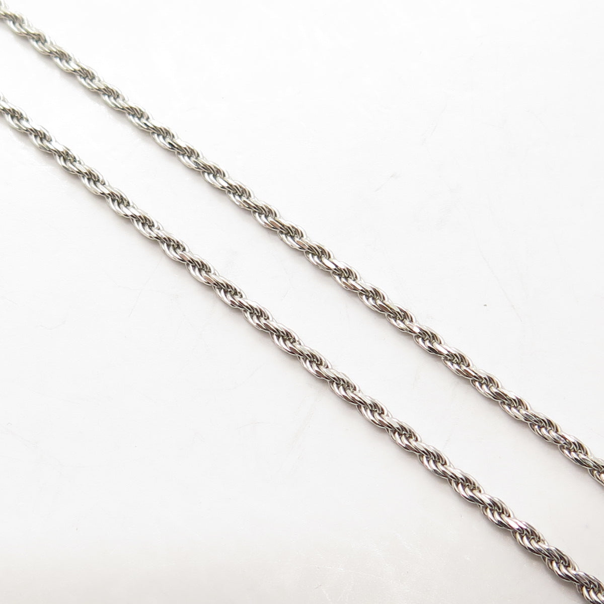 925 Sterling Silver Italy Twisted Rope Chain Necklace 24"