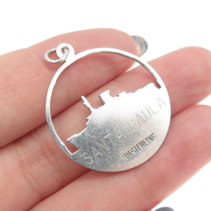 BERNARD HERTZ 925 Sterling Silver Vintage Liner Ship Pendant