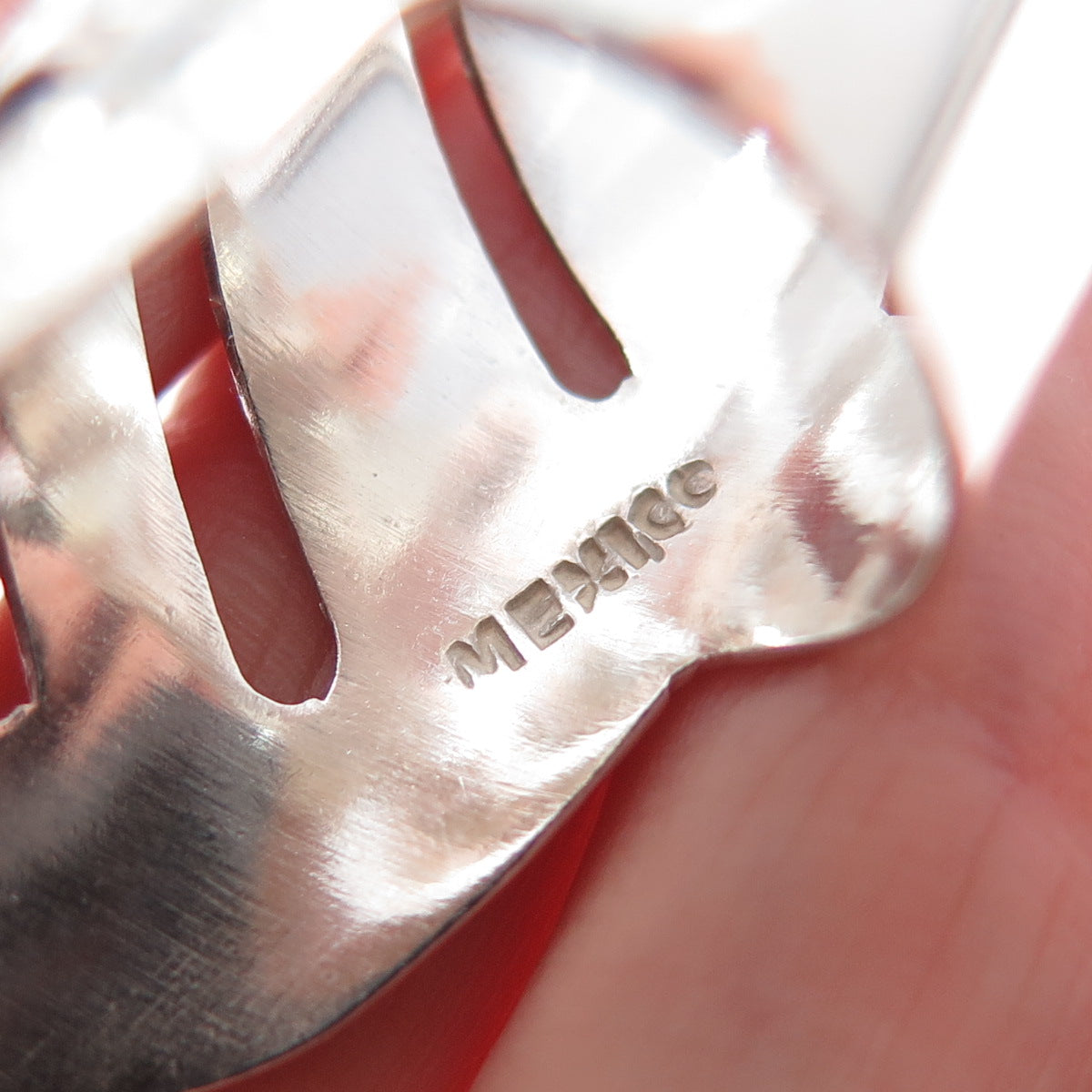 925 Sterling Silver Vintage Mexico Modernist Statement Ring Size 8.5