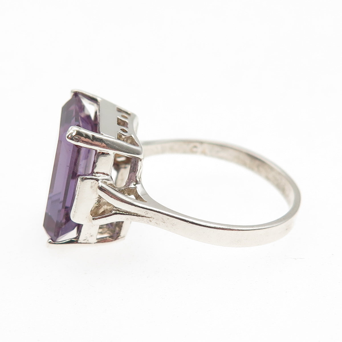 925 Sterling Silver Vintage Lab-Created Peacock Sapphire Ring Size 9