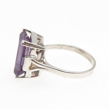 925 Sterling Silver Vintage Lab-Created Peacock Sapphire Ring Size 9