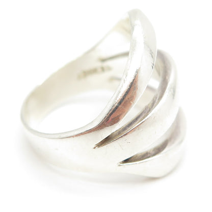 925 Sterling Silver Vintage Mexico Multi-Row Modernist Ring Size 9.25