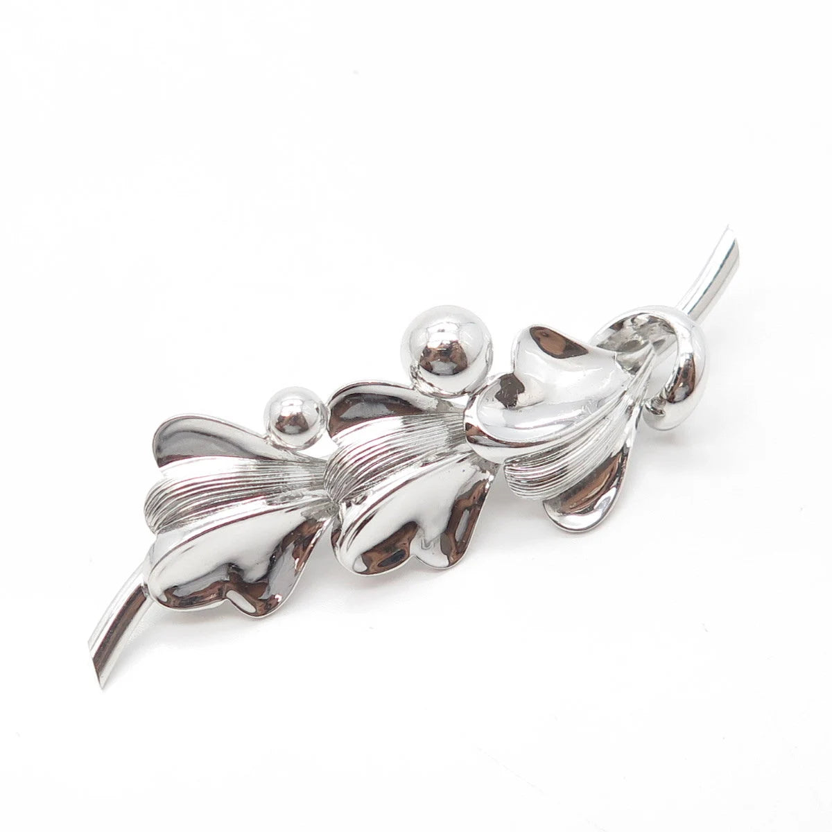FORSTNER 925 Sterling Silver Antique Art Deco Leaf Pin Brooch