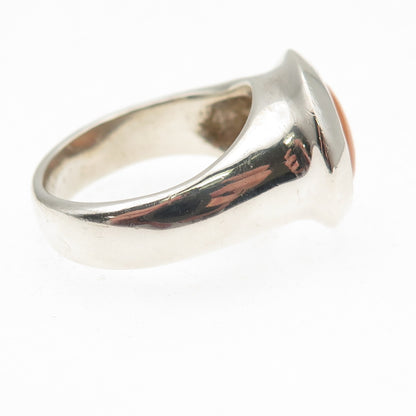 ESPO Joseph Esposito 925 Sterling Silver Vintage Real MOP Modernist Ring Size 9
