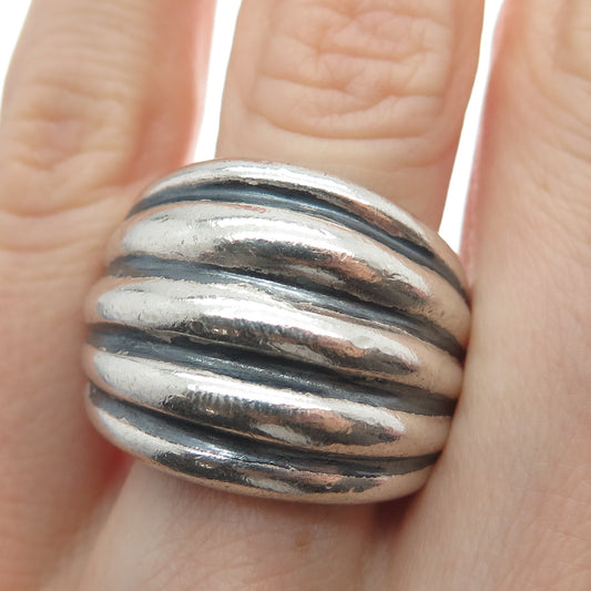 SILPADA 925 Sterling Silver Vintage Ribbed Wide Ring Size 8.75