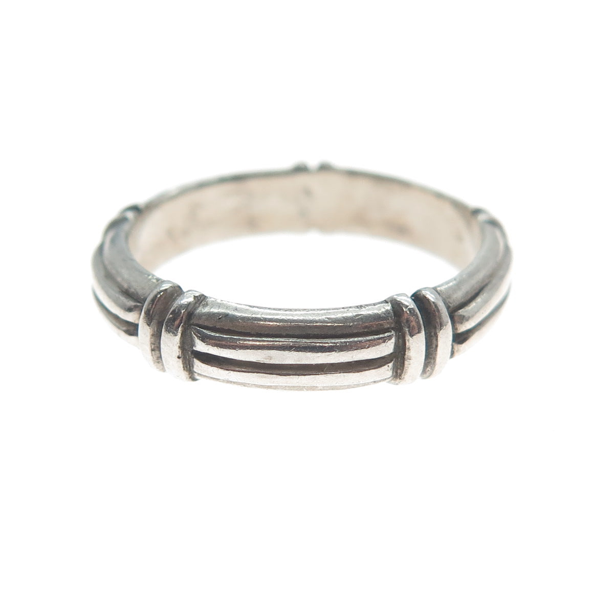 HENRY DESIGNS STUDIO 925 Sterling Silver Vintage Oxidized Band Ring Size 5.75