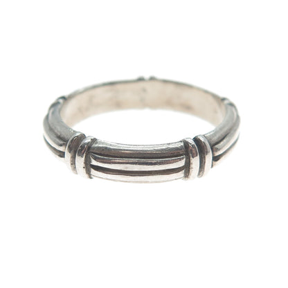 HENRY DESIGNS STUDIO 925 Sterling Silver Vintage Oxidized Band Ring Size 5.75