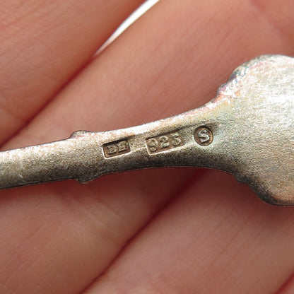 Bernhard Hertz 925S Sterling Gold Plated Antique Enamel Denmark Coffee Spoon