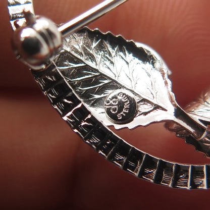 925 Sterling Silver Vintage Curtis Curtman Leaf Pin Brooch