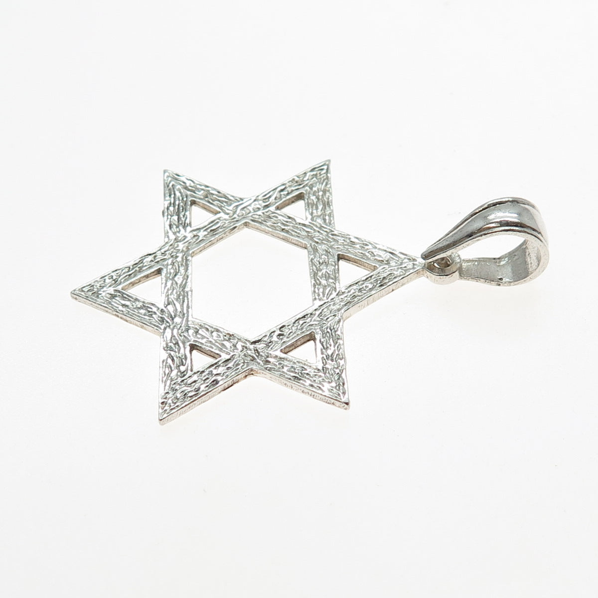 925 Sterling Silver Vintage Star of David Charm Pendant