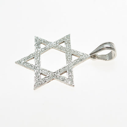 925 Sterling Silver Vintage Star of David Charm Pendant
