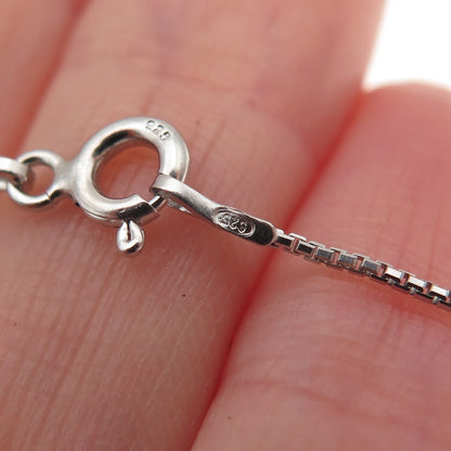 925 Sterling Silver Italy Box Chain Necklace 16"