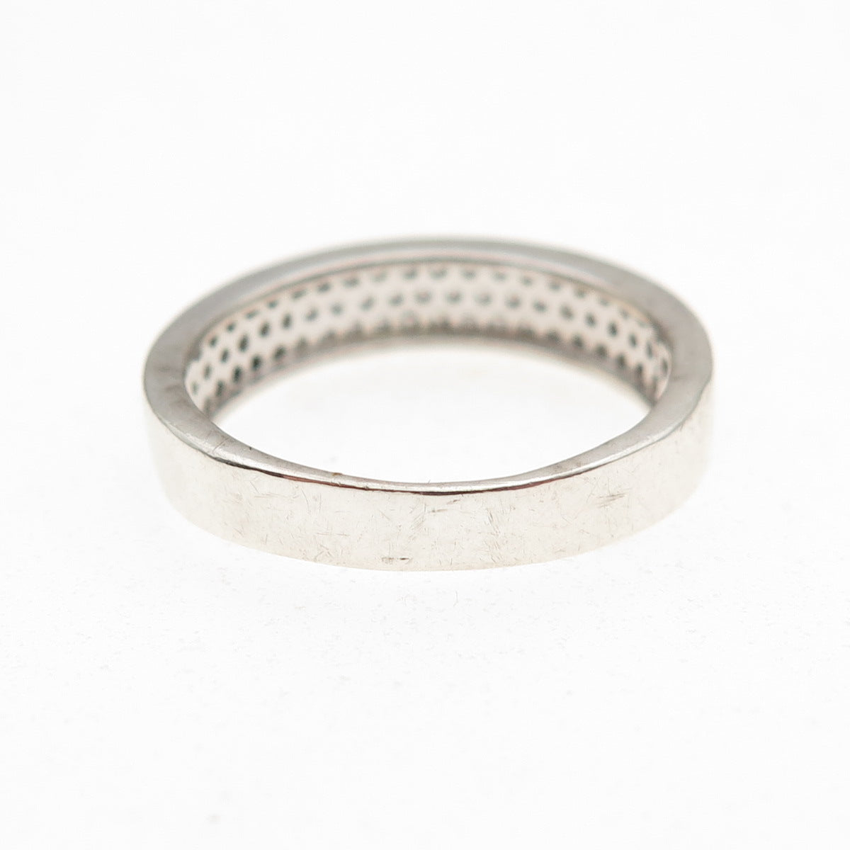 925 Sterling Silver Round-Cut C Z Half Eternity Band Ring Size 6.75