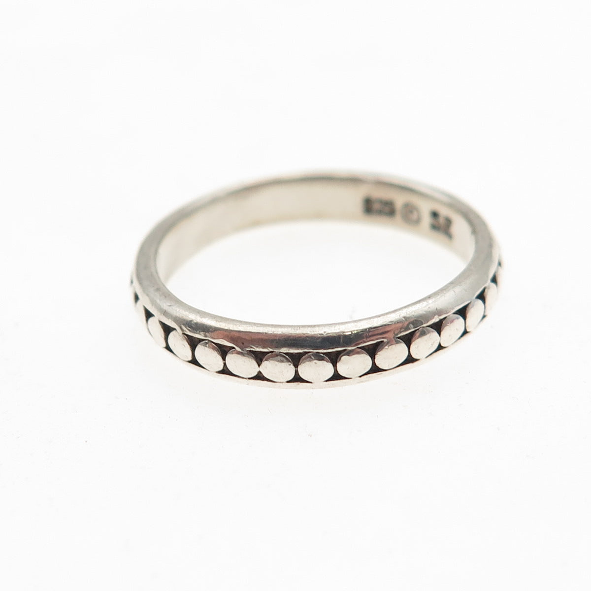 Sidney Evan 925 Sterling Silver Vintage Dotted All Around Band Ring Size 5.75