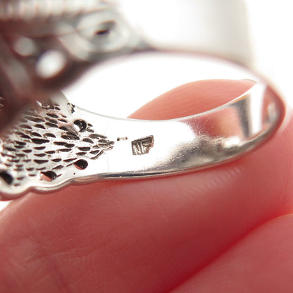 Chapal Zenray 925 Sterling Silver Vintage Real Black Onyx Butterfly Ring Size 9