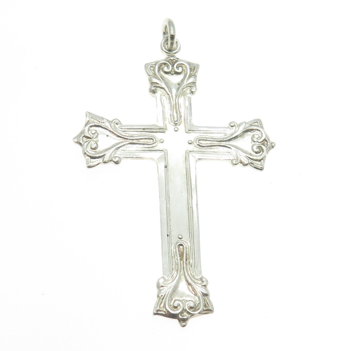 WALLACE 925 Sterling Silver Vintage Ornate Cross Pendant