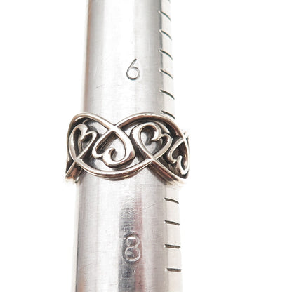 Tiffany & Co. Paloma Picasso Sterling Silver Vintage Loving Heart Ring Size 7.25
