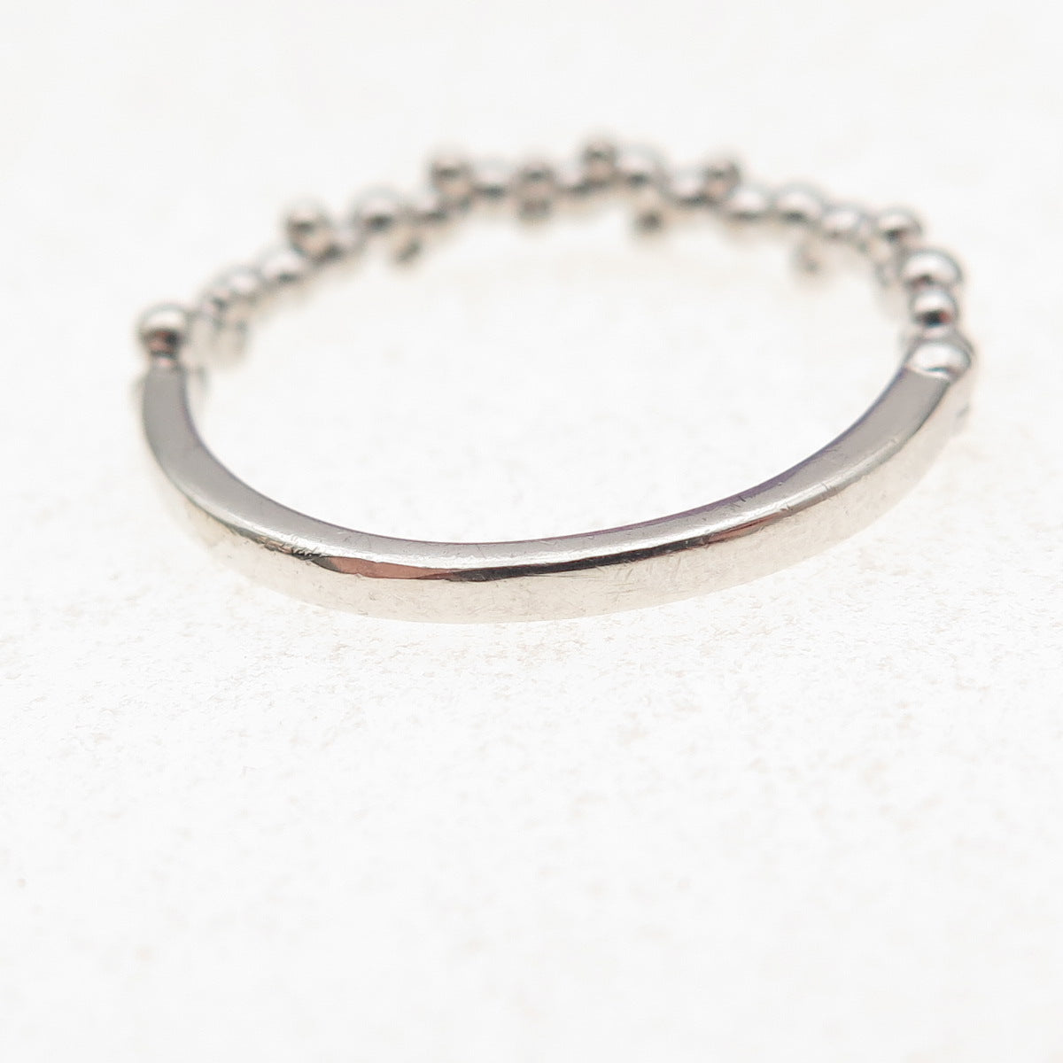 925 Sterling Silver Vintage Modernist Bubble Ring Size 7.5