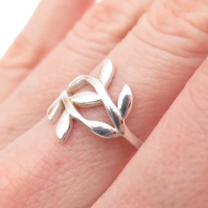 The Morning After 925 Sterling Silver Laurel Leaf Bypass Ring Size 8.25