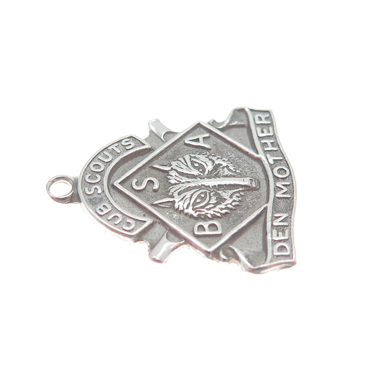 925 Sterling Silver Vintage Cub Scouts Den Mother Minimalist Charm Pendant