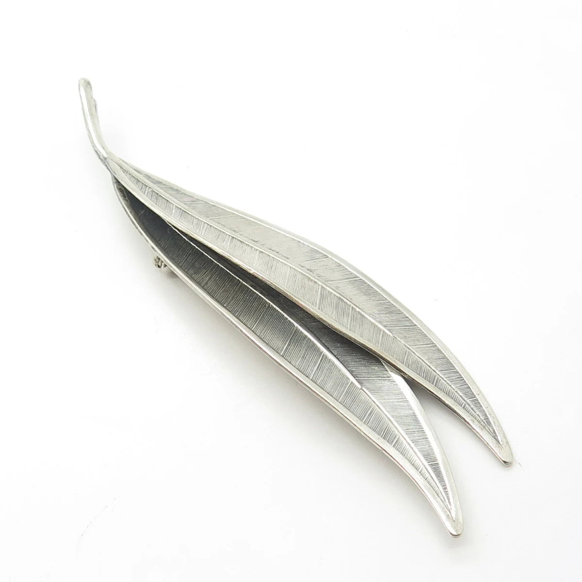 925 Sterling Silver Vintage Beau Leaf Floral Pin Brooch