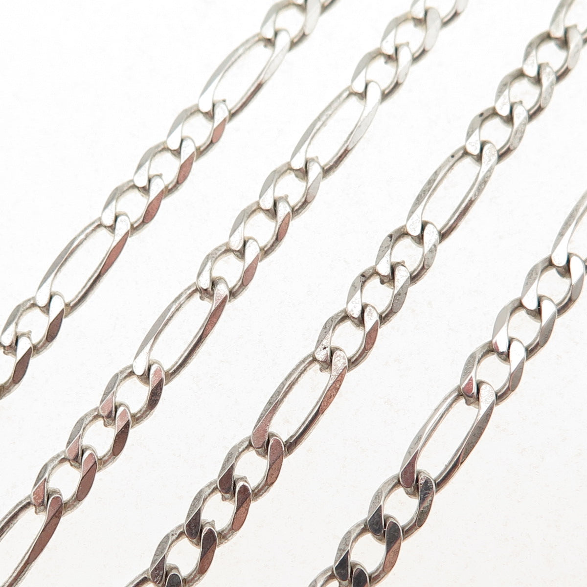Milor 925 Sterling Silver Vintage Italy Figaro Chain Necklace 22"