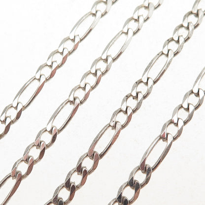 Milor 925 Sterling Silver Vintage Italy Figaro Chain Necklace 22"