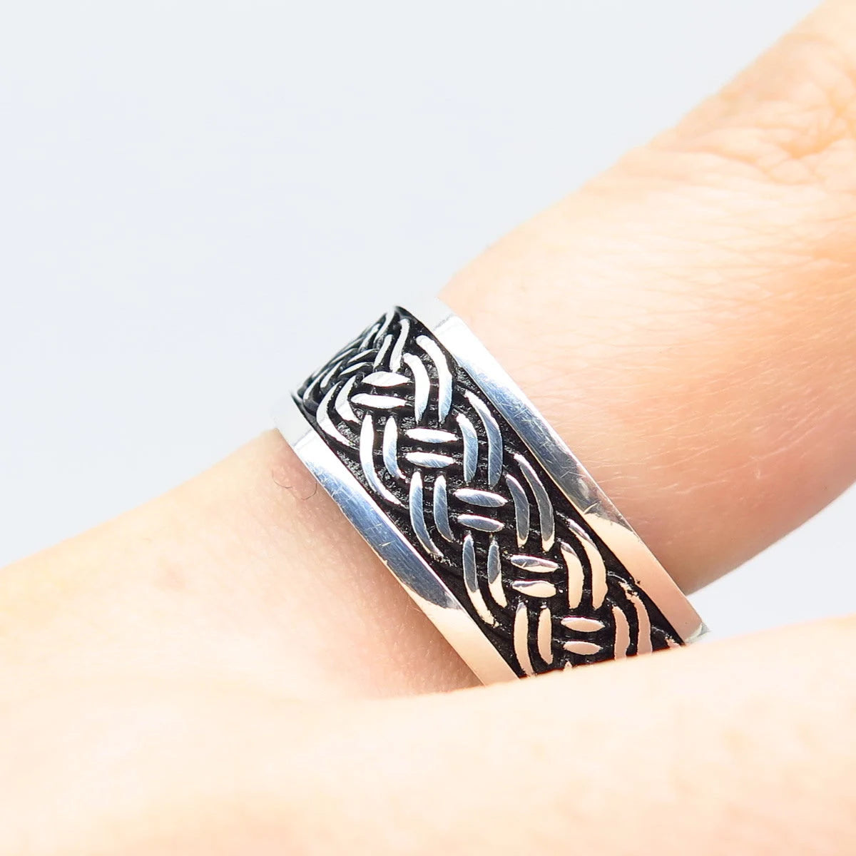 925 Sterling Silver Vintage Braided Band Ring Size 9.75