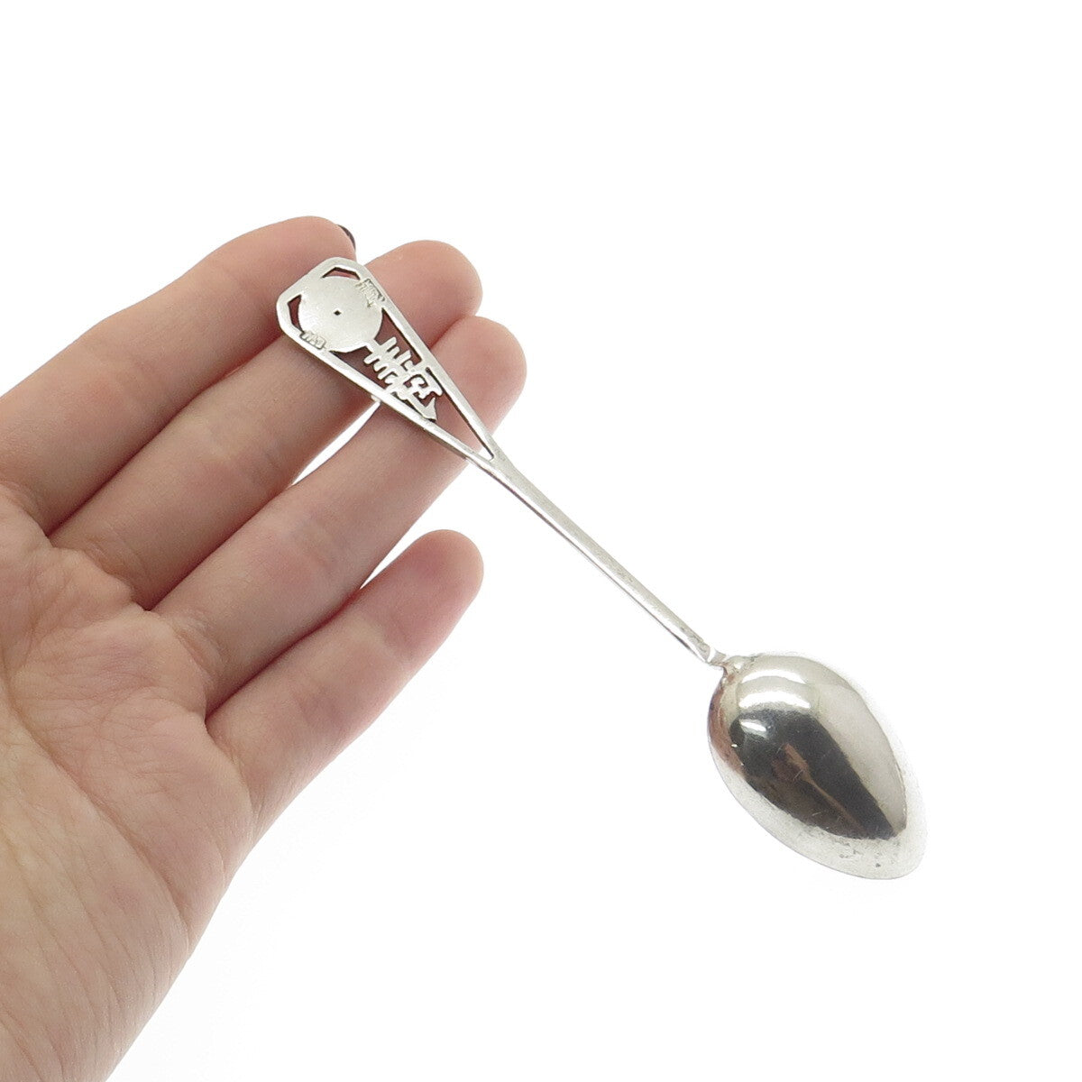 LUEN WO 925 Sterling Silver Antique Chinese Export Tea Spoon
