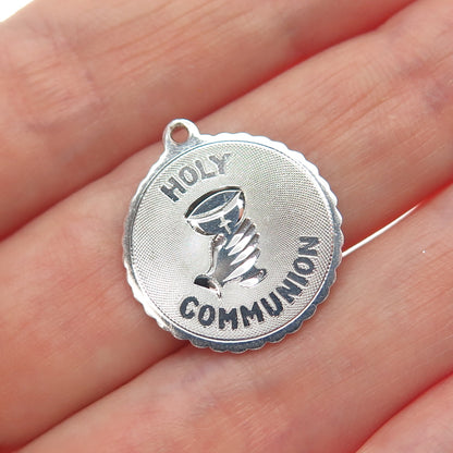 MARATHON 925 Sterling Silver Vintage Holy Communion Minimalist Charm Pendant