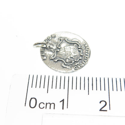 925 Sterling Silver Antique Art Deco Coat of arms of Bermuda Pendant