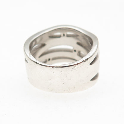 925 Sterling Silver Round-Cut C Z Multi-Row Ring Size 5.5