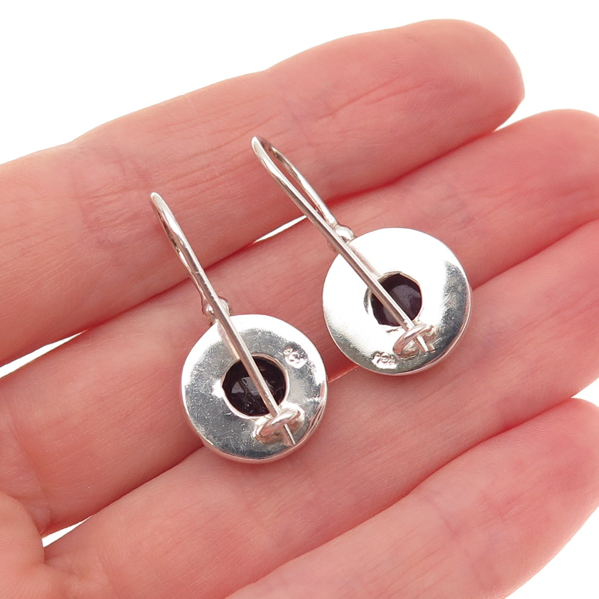 DOUG PAULUS 925 Sterling Silver Vintage Real Amethyst Modernist Earrings