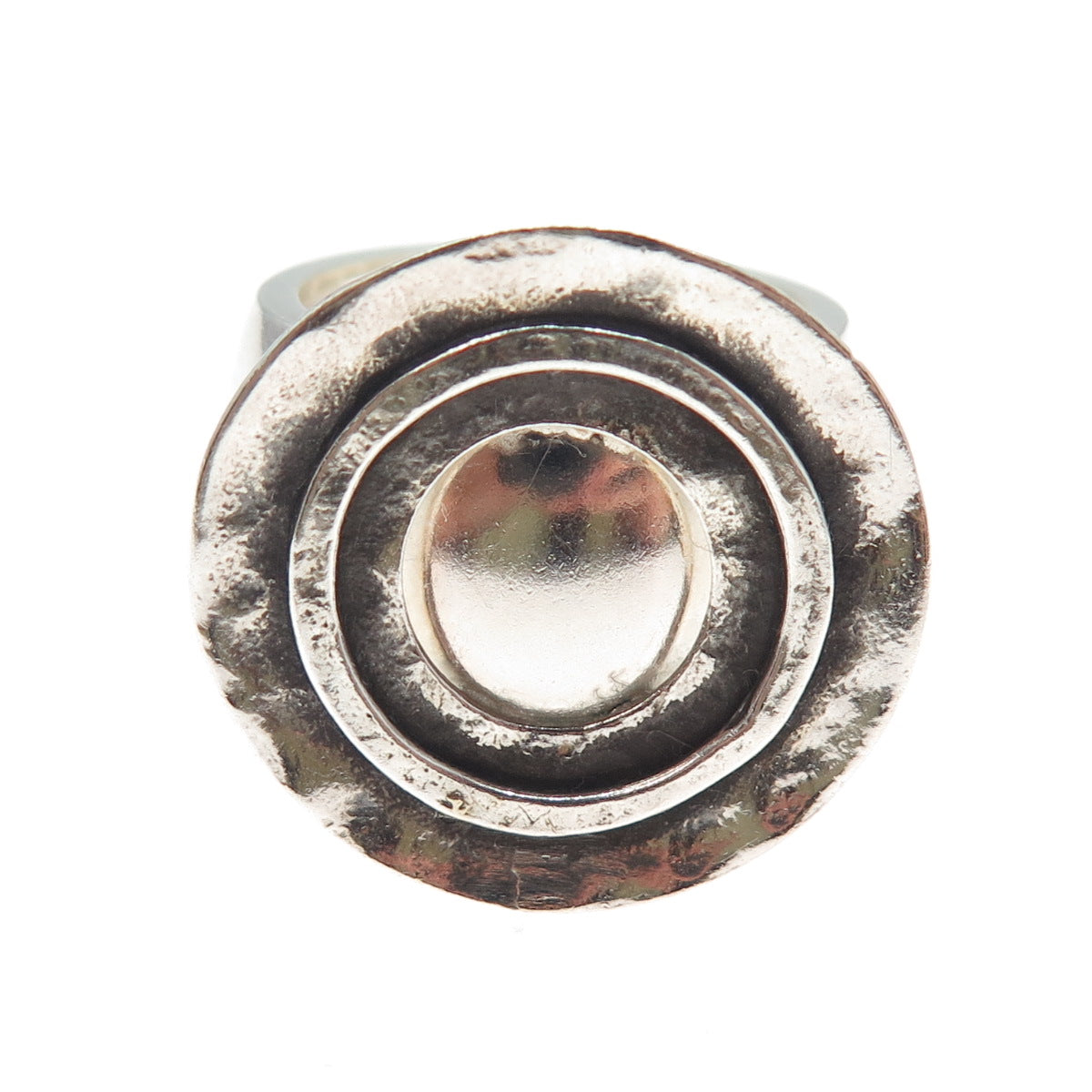SILPADA 925 Sterling Silver Vintage Modernist Disc Oxidized Ring Size 10.75