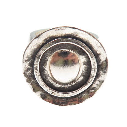 SILPADA 925 Sterling Silver Vintage Modernist Disc Oxidized Ring Size 10.75