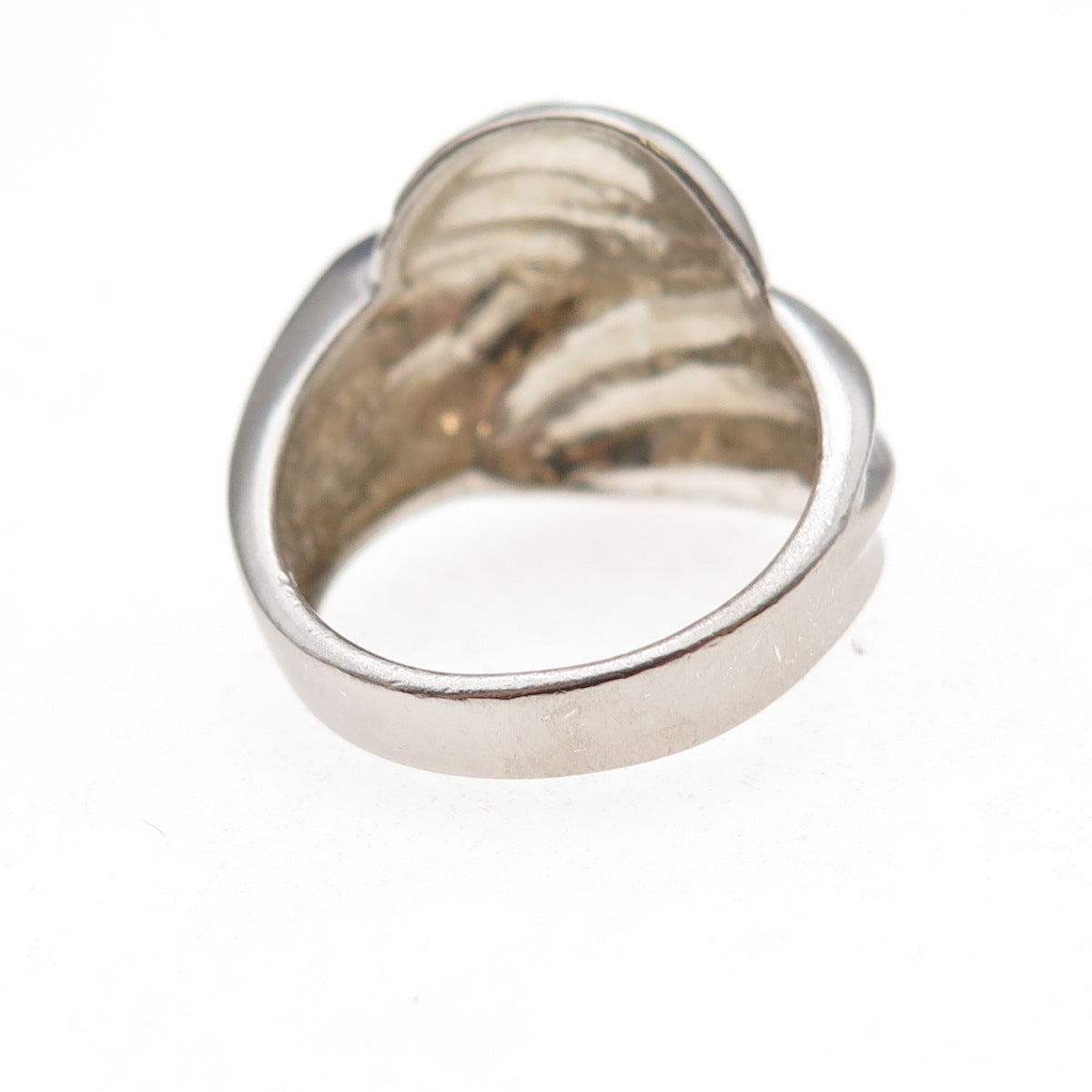 925 Sterling Silver Vintage Modernist Oxidized Ring Size 5.25