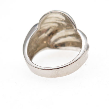 925 Sterling Silver Vintage Modernist Oxidized Ring Size 5.25