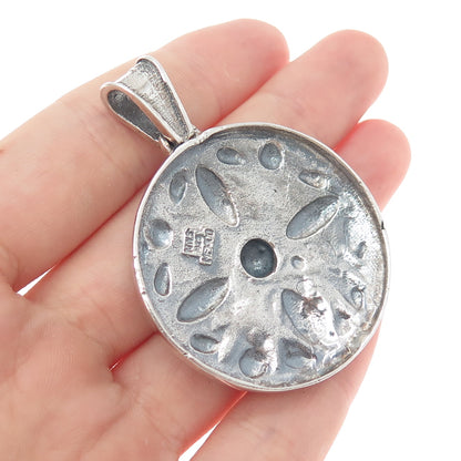 MWS Mark Wasserman Samara Sterling Silver Vintage Mexico Flower Oxidized Pendant