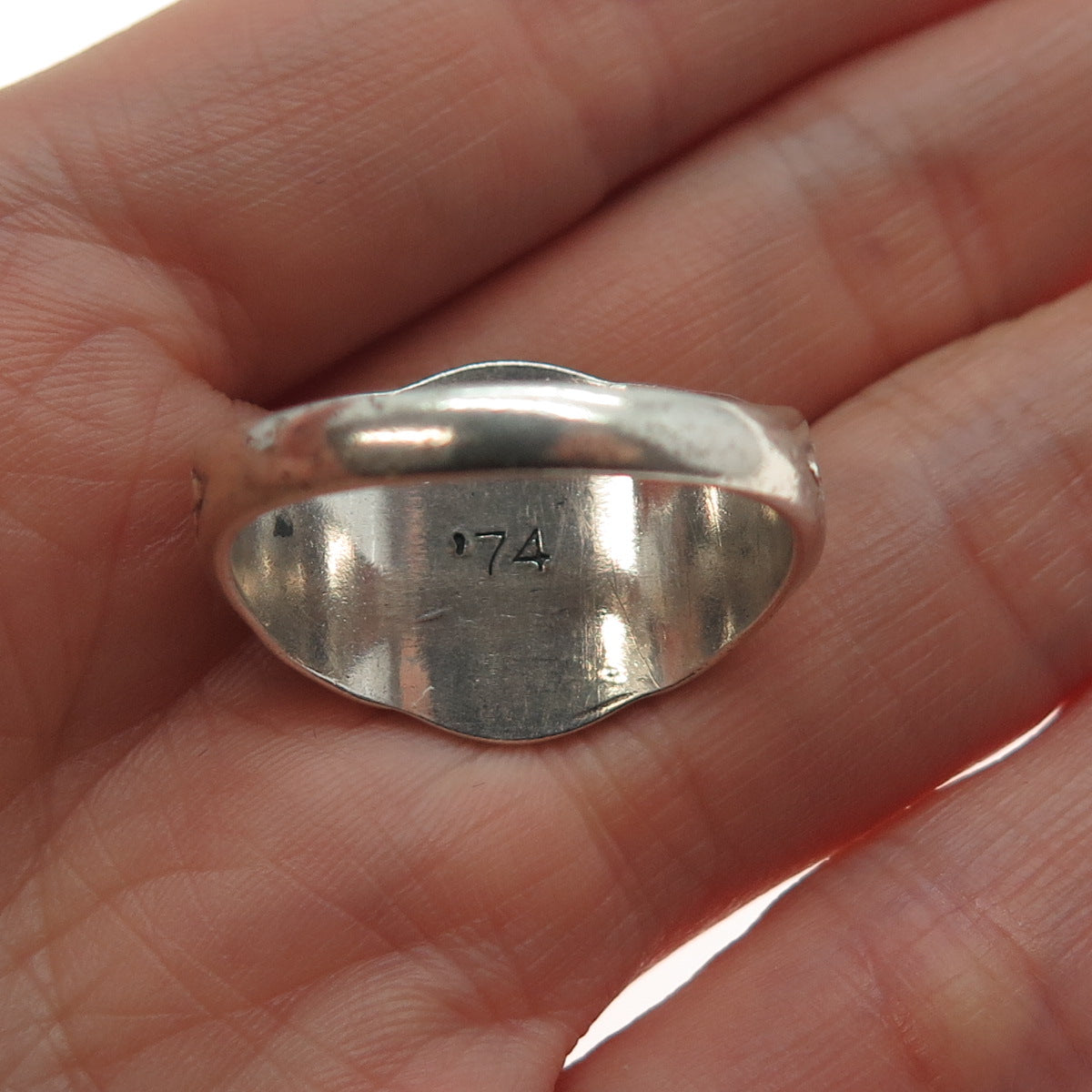 SK&F 925 Sterling Vintage 1974 Enamel Immaculate Conception School Ring Size 8.5