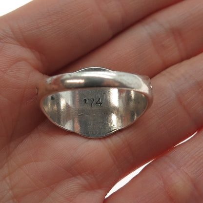SK&F 925 Sterling Vintage 1974 Enamel Immaculate Conception School Ring Size 8.5
